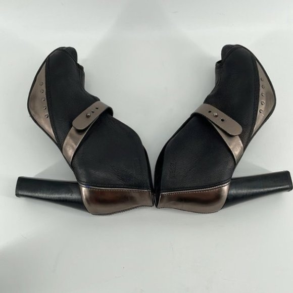 DIESEL leather Folie peep toe bootie boot platform black anthracite - Picture 10 of 14